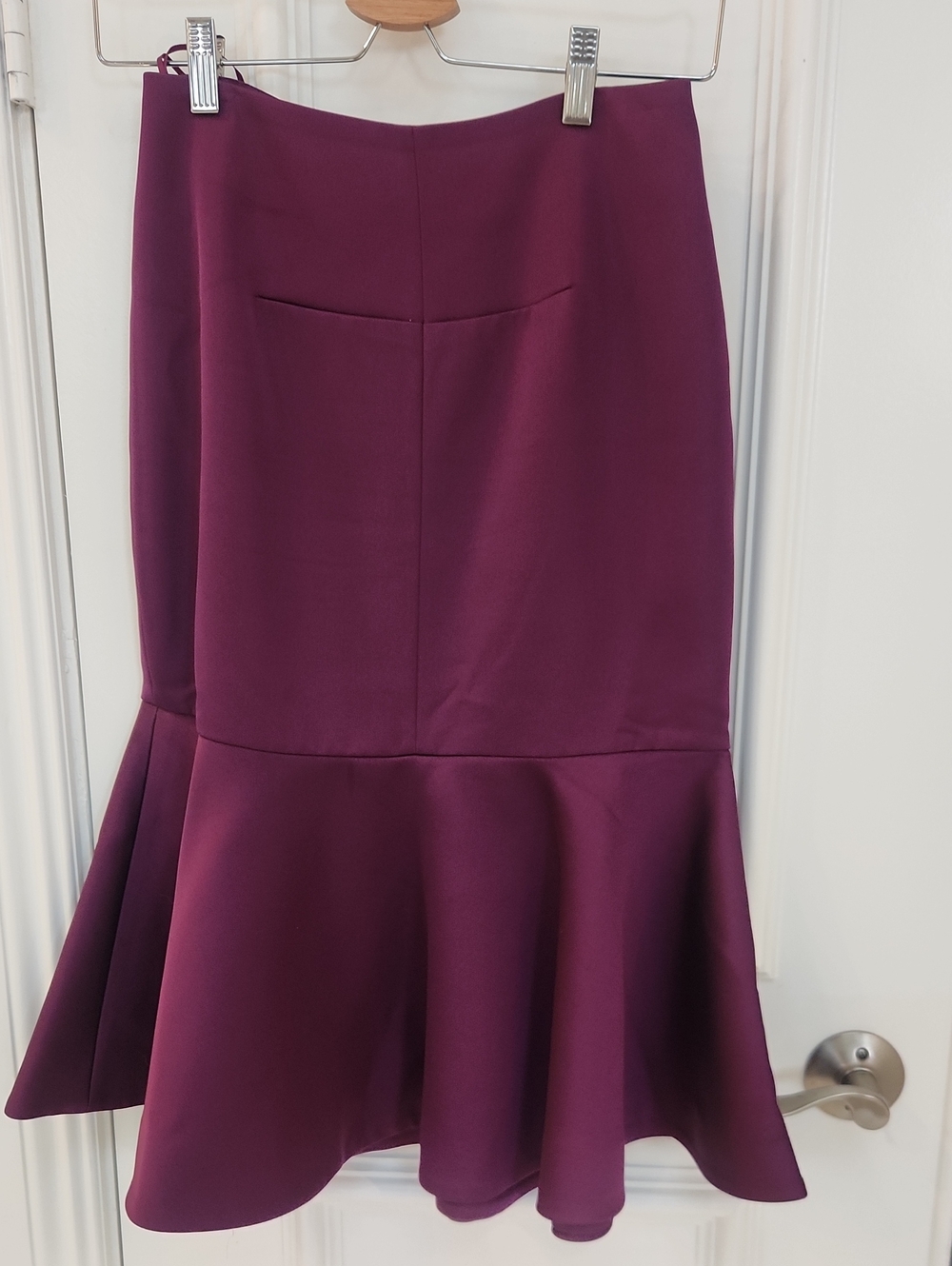 cameo Plum High-Low Flounce Hem Skirt